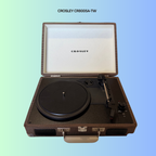 Crosley CR800portable record player on a gradient background