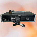 Sony audio equipment with remote control on a gradient background