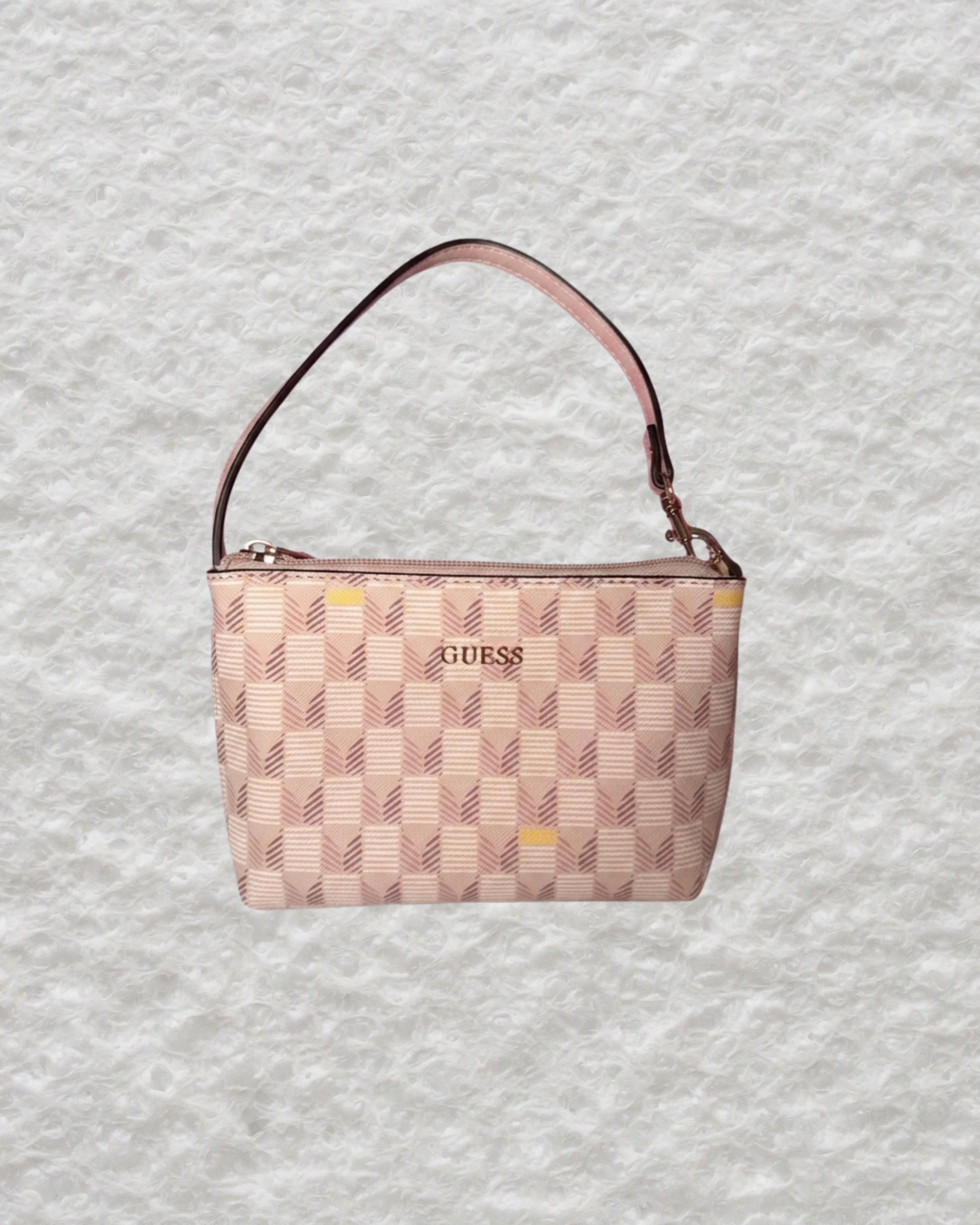 Guess Wave Mini Tote Pink Purse with Coin Purse and Small Purse Insert
