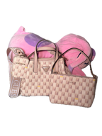 Guess Wave Mini Tote Pink Purse with Coin Purse and Small Purse Insert