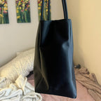 Prada Tessuto Nylon Tote Bag Black Silver Hardware Authentic