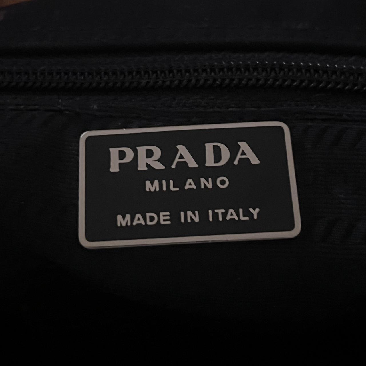 Prada Tessuto Nylon Tote Bag Black Silver Hardware Authentic